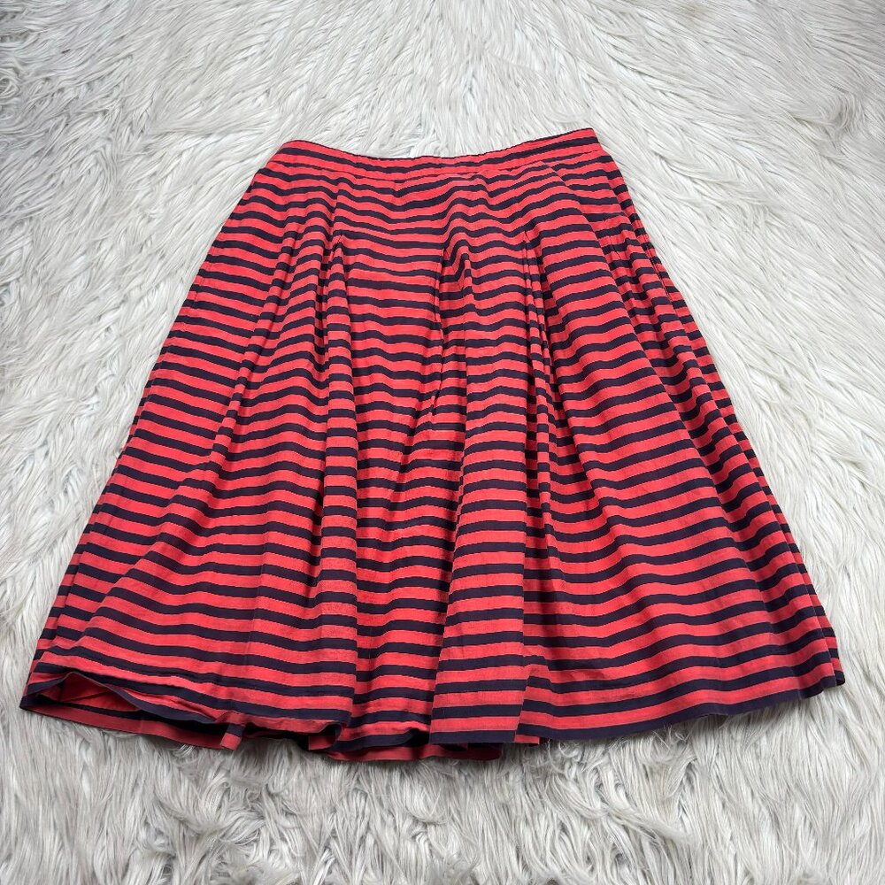 J.Crew Women's Striped Pleated A-line Skirt